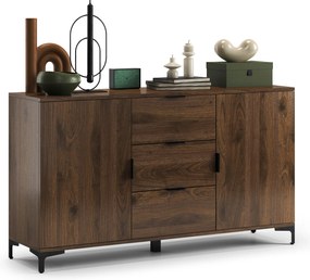 Comò LANA K-150S Noce Elegante - MOBILE A 2 ANTE CON CASSETTI