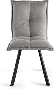 Sedia cucina tessuto Grigio Chiaro - imbottito SILA 2 sedie