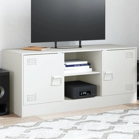 Mobile Porta Tv Bianco 99x39x44 Cm İn Acciaio /