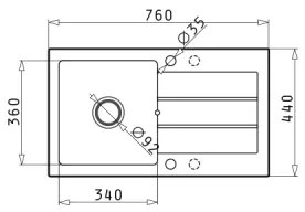 Pyramis 70006701 - Lavello cucina NEXT 76x44 cm granito/beige