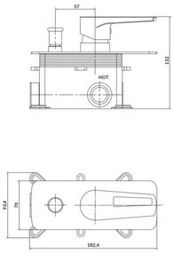 Cersanit S951-342-Rubinetto doccia per installazione a scomparsa MILLE cromo lucido