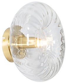 Lampada da parete Art Deco oro con vetro - Ayesha