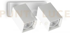 Dynamite faretto bianco orientabile 2 luci attacco gu10 16,5cm lamp...