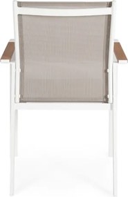 Sedia Da Esterno Con Braccioli In Alluminio E Textilene Heta Bianca Bizzotto