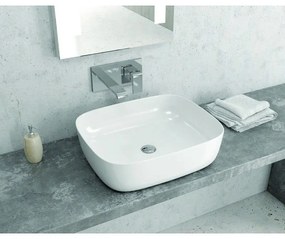 Kamalu - lavabo appoggio 49,5cm ceramica slim linee arrotondate litos-0014