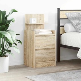 Comodini Con 2 Cassetti 2 Pz Rovere Sonoma 38x34x80 Cm /