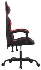 Sedia gaming nero e rosso vino in similpelle