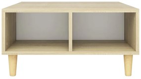 Tavolino da Salotto Bianco Rovere Sonoma 60x60x30cm Multistrato