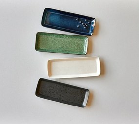 Vassoio vassoio di servizio in ceramica 14x38 cm Gastro Green/Black – Bitz