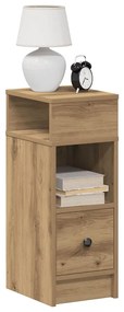 Comodini 2 Pz Con Cassetto Rovere Artigianale 25x31x66 Cm /