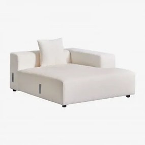 Módulo Chaise Longue Destro Con Cuscino Per Divano Modulare Bruna Bouclé Blanco - Sklum