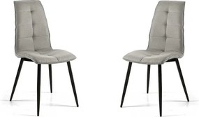 Sedia tessuto soggiorno Grigio imbottita LINFA 2 sedie