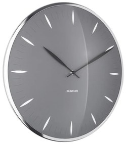 Orologio da parete in vetro grigio, ø 40 cm Leaf - Karlsson