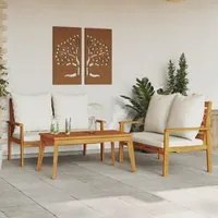 Set Mobili da Giardino 3pz con Cuscini Legno Massello di Acaciacod mxl 92118