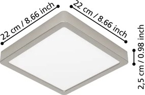 Eglo 901321 -LED Plafoniera FUEVA LED/10,5W/230V 2700/4000/6500K 22x22 cm cromo