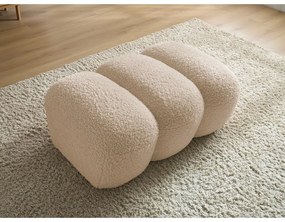 Poggiapiedi beige con rivestimento in bouclé Hippolyte – Bobochic Paris