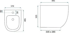 Bidet sospeso Carlo Mini black shiny