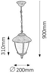 Rabalux 8479 - Lampadario da esterno MADRID 1xE27/60W/230V