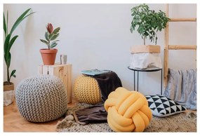 Poggiapiedi grigio scuro con rivestimento in lavorato a maglia Jagger – Bonami Essentials