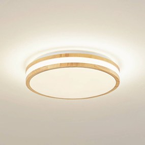 Lindby plafoniera LED Emiva, Ø 39,5 cm, CCT, legno