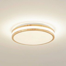 Plafoniera a LED Emiva Lindby, Legno chiaro, Soggiorno / Sala da pranzo, Legno, Moderno, Plafoniera LED