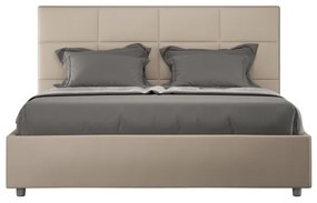 Letto matrimoniale senza rete imbottito 160x210 similpelle tortora Mika