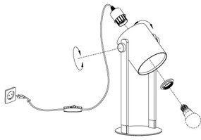 Eglo 43428 - Lampada da tavolo HORNWOOD 1 1xE27/28W/230V