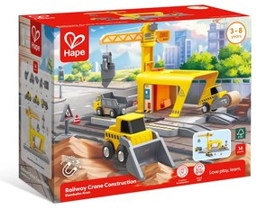 Set ferroviario con gru - 14 pezzi