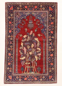 Kashan Tappeto 210 x 130 (Iran) Annodato A Mano