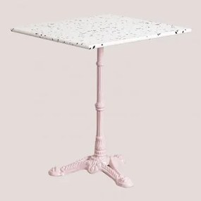 Tavolo Bar Quadrato In Terrazzo (60x60 Cm) Volutto Zucchero Filato Rosa - Sklum