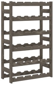 Portabottiglie per 30 bottiglie grigio legno massello di pino