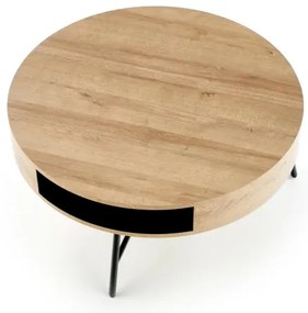 Tavolino CAMILA 41x80 cm oro quercia/nero