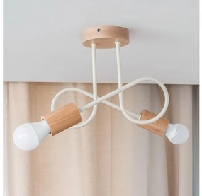 Plafoniera a montaggio rasato OXFORD 2xE27/15W/230V pino/crema