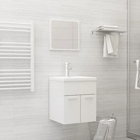 Set Mobili Da Bagno Bianco Lucido İn Legno Multistrato /