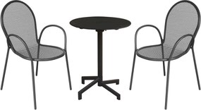 OPERA - set tavolo in metallo cm Ø 60 x 74 h con 2 poltrone Maris