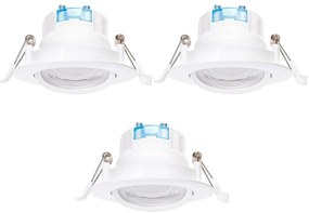 Aigostar - SET 3x faretti da incasso LED/5W/230V 6500K Ø 8,5 cm Bianco