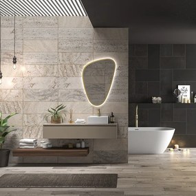 Composizione bagno sospesa mobile e mensolone da 140cm | KAM-KK1400 - KAMALU