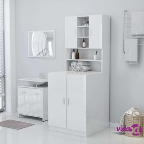 vidaXL Mobile per Lavatrice Bianco Lucido 71x71,5x91,5 cm