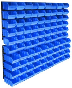 Kit Contenitori Di Stoccaggio 96 Pz Con Pannelli A Parete Blu /