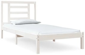 Giroletto bianco in legno massello di pino 90x190 cm single