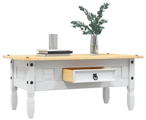Tavolino Caffé Pino Messicano Corona Range Bianco 100x55x44 Cm /