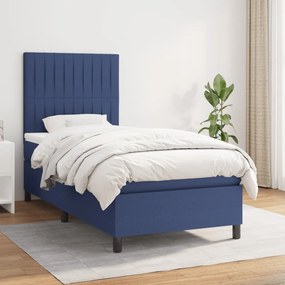 Giroletto A Molle Con Materasso Blu 90x190 Cm İn Tessuto /