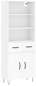 Credenza bianca 69,5x34x180 cm in legno multistrato