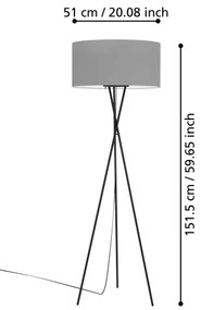 Eglo 900187 - Lampada da terra FONDACHELLI 1xE27/60W/230V