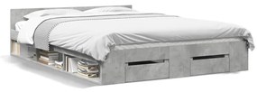 Giroletto Cassetti Grigio Cemento 135x190 Cm Legno Multistrato /