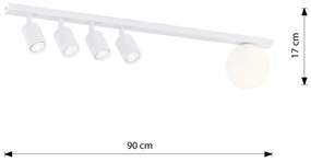 Lampadario da Soffitto BASTER 5 White GU10 e E14 Colore Nero