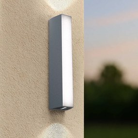 Applique Bidirezionale Grigia 12W CCT IP65 da esterno - Serie FILO Colore Bianco Variabile CCT