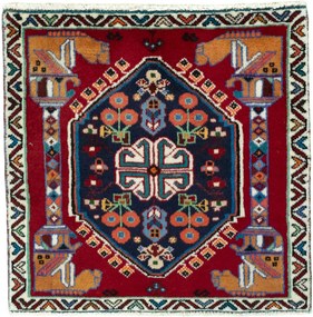 Shiraz Tappeto persiano 60 x 60 Rosso (Iran) Annodato A Mano