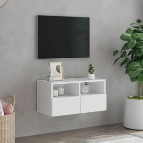 Mobile TV a Parete Bianco 60x30x30 cm in Legno Multistrato
