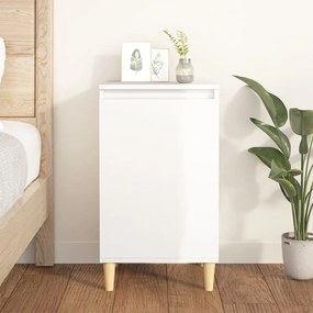 Comodino Bianco Lucido 40x35x70 Cm İn Legno Multistrato /